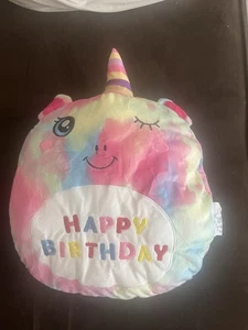 "Feliz Cumpleaños Unicornio 15"" Almohada de Peluche Guiño Lindo Juguete Suave" - Imagen 1 de 5