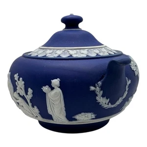 wedgwood jasperware Portland Blue Sugar Bowl - Picture 1 of 7