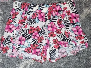 Girls justice Flowy shorts size 14 Euc Tropical Floral - Picture 1 of 2