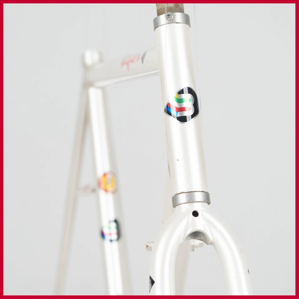 NOS BASSO VIPER STEEL TIG FRAME VINTAGE RACING BICYCLE BIKE WHITE OLD - Image 1 of 4