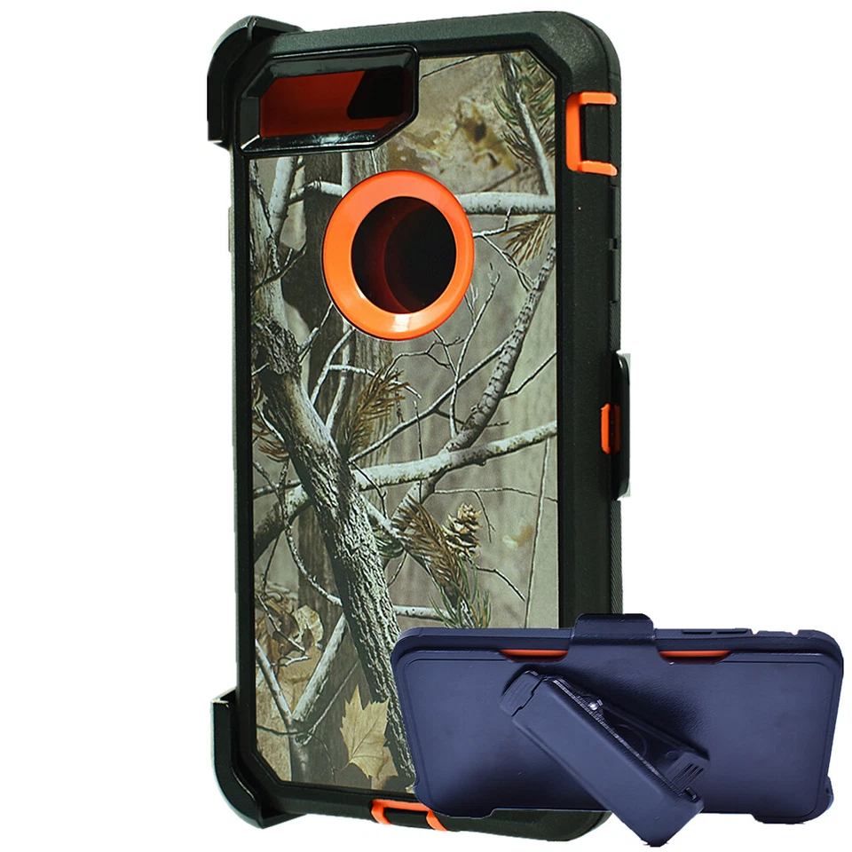 Funda rígida camuflada protectora a prueba de golpes para iPhone 6s 7 8 Plus con clip se adapta a Otterbox Foto 1 de 4