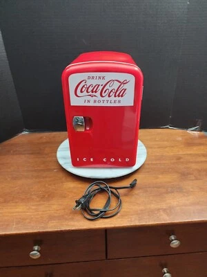 Coca-Cola Small Koolatron Red Electric Refrigerator AC 110W Model KWC-4 2012 WRK - Image 1 of 4