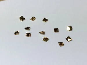 Watch Dial Hour GOLD Square Markers 12 pieces Indices Indexes Numerals Dot Bars - Picture 1 of 2