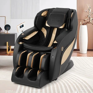 BlackFull Body Zero Gravity Massage Chair Recliner Heating Thai Shiatsu SL-Track - Picture 1 of 24