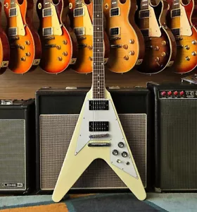 Guitarra Eléctrica Flying V Años 70 Clásica Blanco Palisandro Diapasón Cromo Herrajes - Imagen 1 de 4