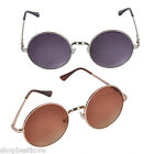 Large Lennon Style Round Lens Sunglasses 2 pairs, smoke Tan  Smoke Violet Tint