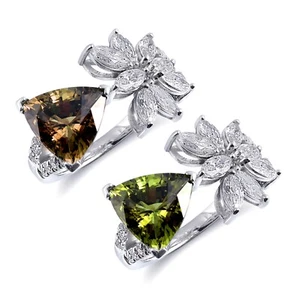 Natürlicher Alexandrit 2,96 Karat Set in 18KWG Ring 1,12 Karat Diamanten / GIA - Bild 1 von 4