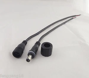 1x LED Strip DC 5.5x 2.1mm Male To Female Waterproof Power Connector Cable Black - Picture 1 of 6