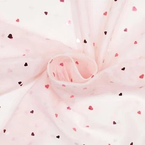 Tüll Herzen rosa (Preis= 0,5m) - Bild 1 von 3