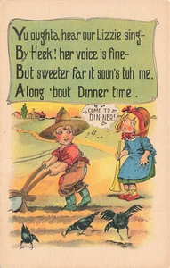 POSTAL CÓMIC DE COLECCIÓN FARMER BOY LAZZIES VOZ ESTÁ BIEN A LO LARGO DE LA HORA DE LA CENA 81422 - Imagen 1 de 2
