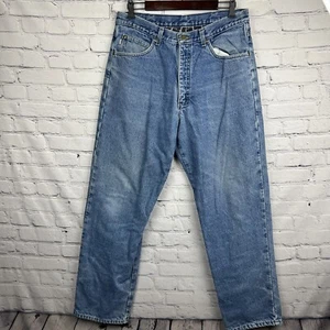Vintage LL Bean Mens 32x32 Double L Natural Fit Plaid Flannel Lined Denim Jeans - Picture 1 of 12