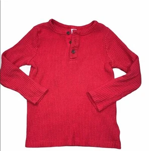 Old Navy size 5T boys red waffle knit thermal top - Picture 1 of 4