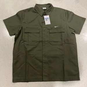 Nike Shirt Men's Medium Woven Military SS Button-Down Cargo Khaki DX3340-325 NWT - Picture 1 of 5