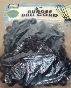 100 pcs 6" Black Ball Bungee Bungie Cord Heavy Duty Canopy Tarp Tie Downs Straps - Picture 1 of 3