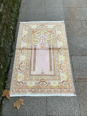 2'11'' x 4'6'' Vintage Natural Rug Village Rug Handmade Carpet.SKU:F951 Foto 1 de 4