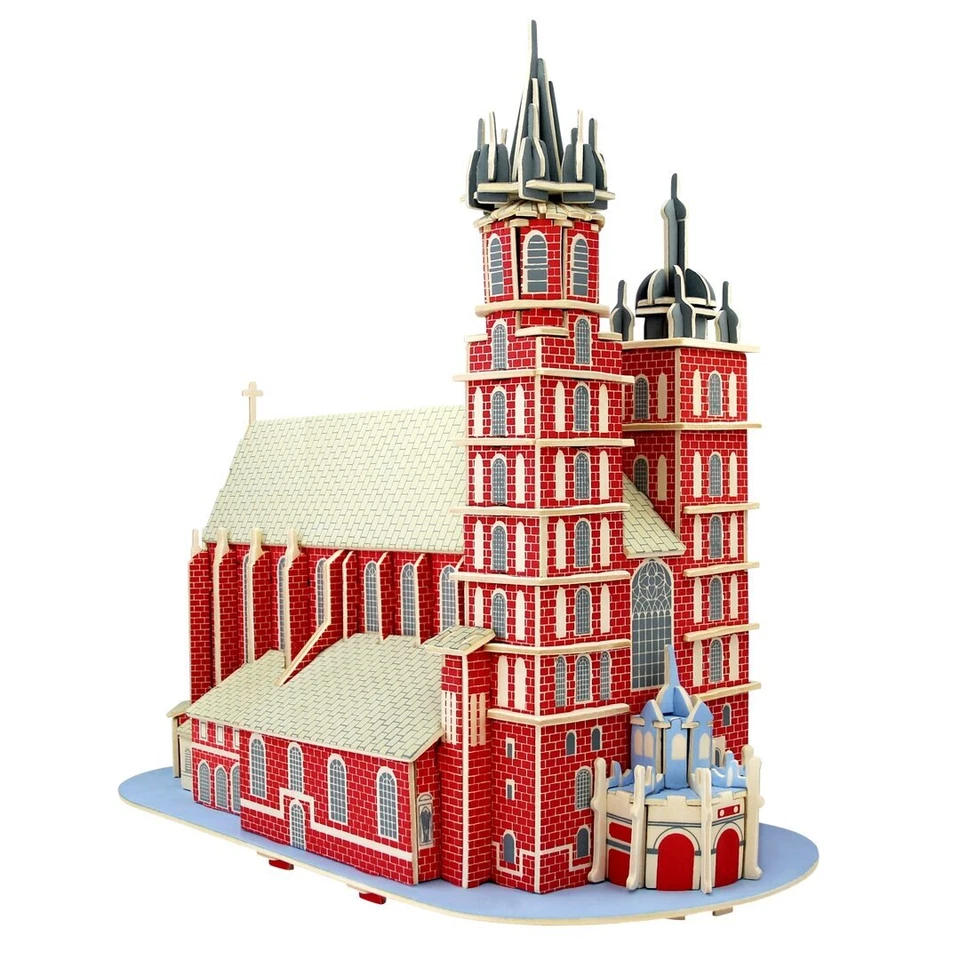 Chiesa di Maria Cracovia - kit di costruzione in legno 3D kit di costruzione in legno puzzle in legno costruzione puzzle a incastro - Immagine 1 di 1