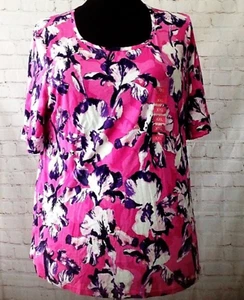 Ellen Tracy geblümtes abgerundetes Tunika-Top XXL 2X UVP $ 60 - Bild 1 von 6