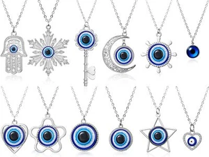 12 Pieces Evil Eye Necklace for Women Men Evil Eye Pendant Evil Eye Ornament Evi - Picture 1 of 7