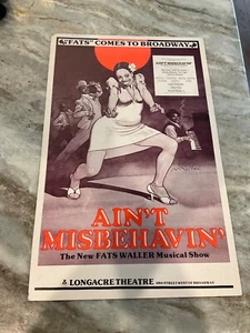 1978 AIN'T MISBEHAVIN' Poster originale Broadway Window Card 14x22" Nell Carter - Foto 1 di 3
