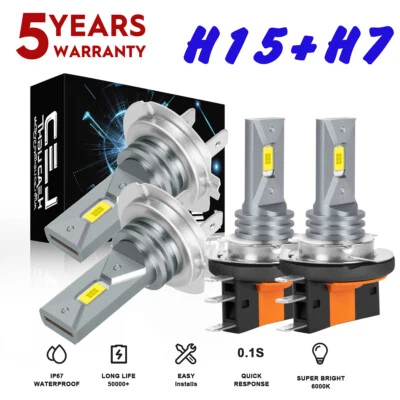 Kit de faros CSPLED para Mercedes-Benz GLK350 2013-2015 H7+H15 bombillas haz alto-bajo Foto 1 de 4