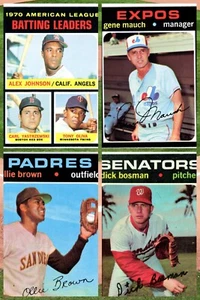 1971 Topps Baseball Hall of Fame & Stars - Actual Scans of Cards You Pick - Picture 1 of 12