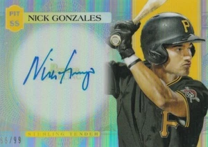 Bowman Sterling Nick Gonzales 2021 en tarjeta licitación automática #/99 - Imagen 1 de 2