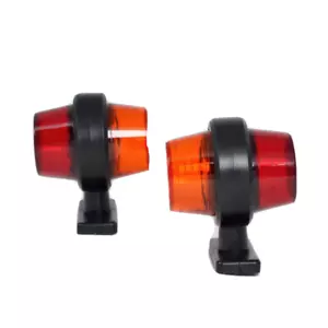# 2x 12-24V LED Red Amber Wing Mirror Marker Lights Truck Trailer Lorry Chassis - Picture 1 of 4