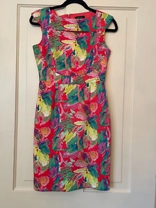 Tahari Arthur S. Levine Pink Floral Stretch Crepe Sheath Dress 2 - Picture 1 of 7