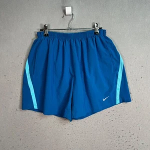 Nike Womens Medium Blue Dri-Fit Athletic Shorts Elastic Waistband Gym Running - Picture 1 of 11