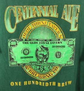 1990 Olde Town Tavern & Brewing Co Men's LG Green Graphic T-Shirt Single Stitch - Picture 1 of 9