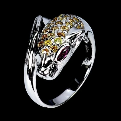 Anillo de plata de ley 925 marquesa rodolita zafiro piedras preciosas naturales talla 8 Foto 1 de 4