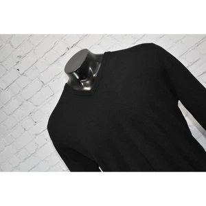 J Crew Sweater Sweatshirt Mens Size XL Pullover V-Neck Wool Cotton Blend Black - Picture 1 of 7