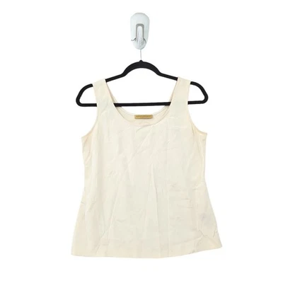 Camiseta sin mangas DONNA KARAN para mujer 4 blanco crema seda sin mangas cuello redondo DE COLECCIÓN DEFECTUOSA Foto 1 de 4