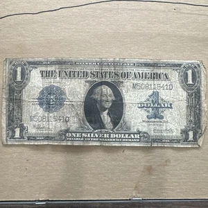 1923 $1 UN DOLLARO "COPERTA CAVALLO" ARGENTO CERTIFICATO BANCONOTA GRANDE - Foto 1 di 9