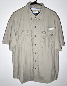 Men's Beige, Short Sleeve, Vented, Nylon Outdoor Shirt by Magellan in Size Large - Picture 1 of 10