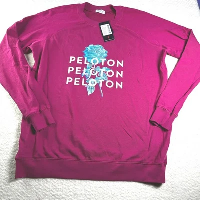 Sudadera Peloton Everyday de gran tamaño cuello redondo rosa gráfico talla S activa nueva con etiquetas Foto 1 de 4