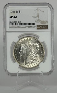 1921-D Morgan Silver Dollar NGC MS61 DDR Die Cracks Brilliant Uncirculated - Picture 1 of 9