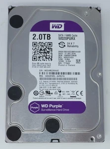 WD20PURX Western Digital 2TB 5.4K 6G 3.5'' SATA SURVEILLANCE HDD Hard Drive - Picture 1 of 2