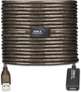 LDKCOK USB 2.0 Type A Male to A Female Active 60FT, Transparent black - Afbeelding 1 van 9