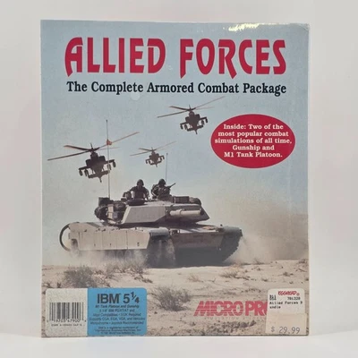 Allied Forces IBM 5.25" Big Box PC 1991 MicroProse M1 Tank Gunship NEW SEALED - Image 1 of 4