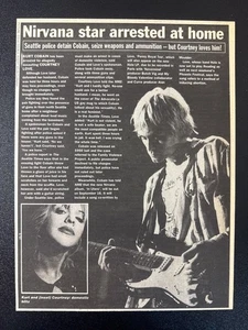 NIRVANA KURT COBAIN ARRESTED ARTICLE  | 1993 NME MUSIC PAPER CLIPPING CLP1 - Imagen 1 de 1