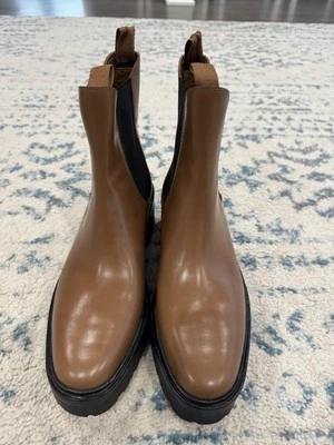 Loeffler Randall Reggie Chelsea Bota Plataforma Safari Cuero Marrón Tobillo Talla 11.5 Foto 1 de 4