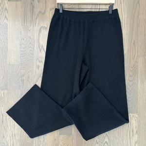 Pantalón Lord & Taylor Doble Capa 100% Cachemira Tiro Alto Pierna Ancha en Negro Grande - Imagen 1 de 9