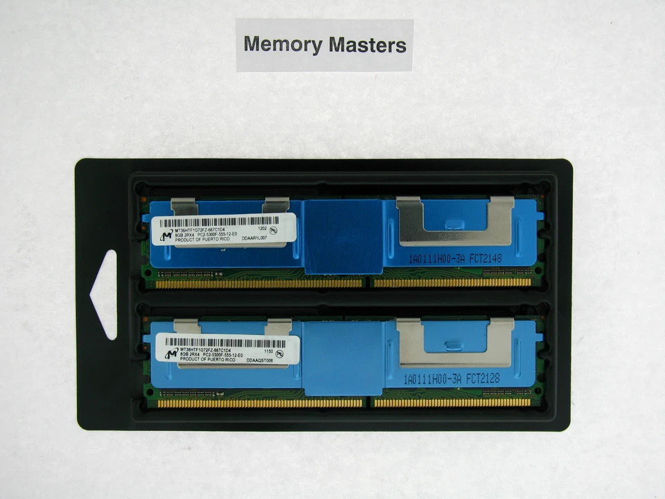 MT36HTF1G72FZ-667C1D4 16GB 2x8GB 240p 512x4 DDR2-667 2Rx4 1.8V ECC FBDIMM - Image 1 of 1