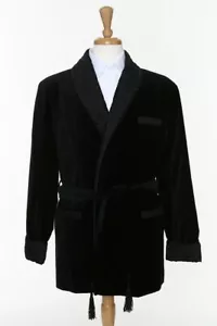 Giacca da fumo uomo elegante accappatoio velluto trapuntato vestaglia cena blazer cappotto - Foto 1 di 5