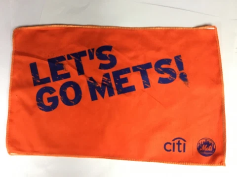 2023 Let's Go Mets 18" x 11" BLUE Lettering ORANGE Rally Towel Citi SGA 6/3/23 Cover