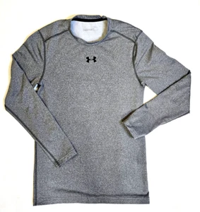 Men's Under Armour Coldgear Fitted Long Sleeve Shirt Gray Size Small Running - Picture 1 of 5
