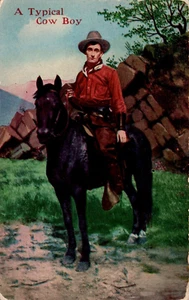 POSTCARD COWBOY A TYPICAL COW BOY - Picture 1 of 2