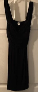 New Badgley Mischka designer short black low cut soft Mini LBD Summer dress S - Picture 1 of 6