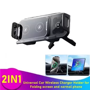 Supporto telefono auto caricatore wireless per Samsung Galaxy Fold 6 e iPhone 16 15 14 - Foto 1 di 13